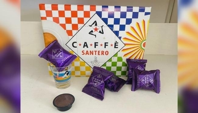 50 capsule Santero Pop Art, compatibili Nespresso + Bicchiere in vetro
